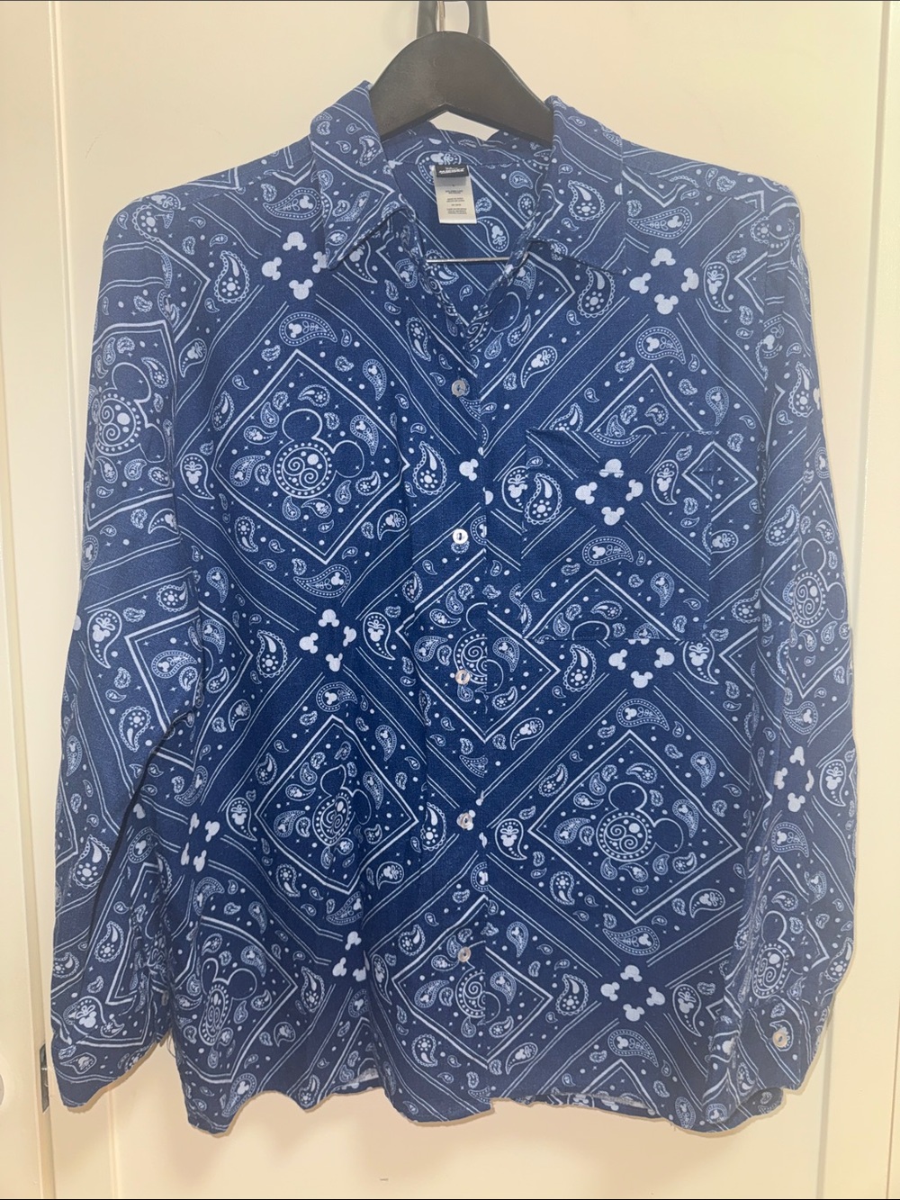 Authentic Vintage Disney Blue Paisley Button-Up Shirt